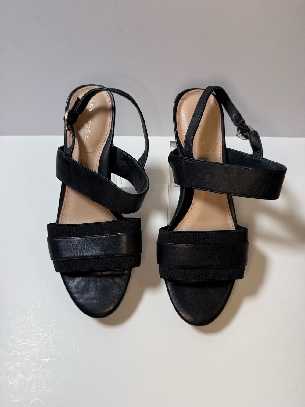 Taryn Rose Black Wide-Strap Slingback Sandals - Picture 4 of 11